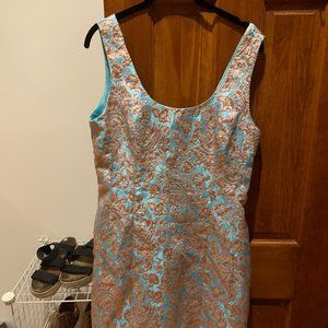 Metallic Gold & Blue Aqua Dresses Brand Size 10